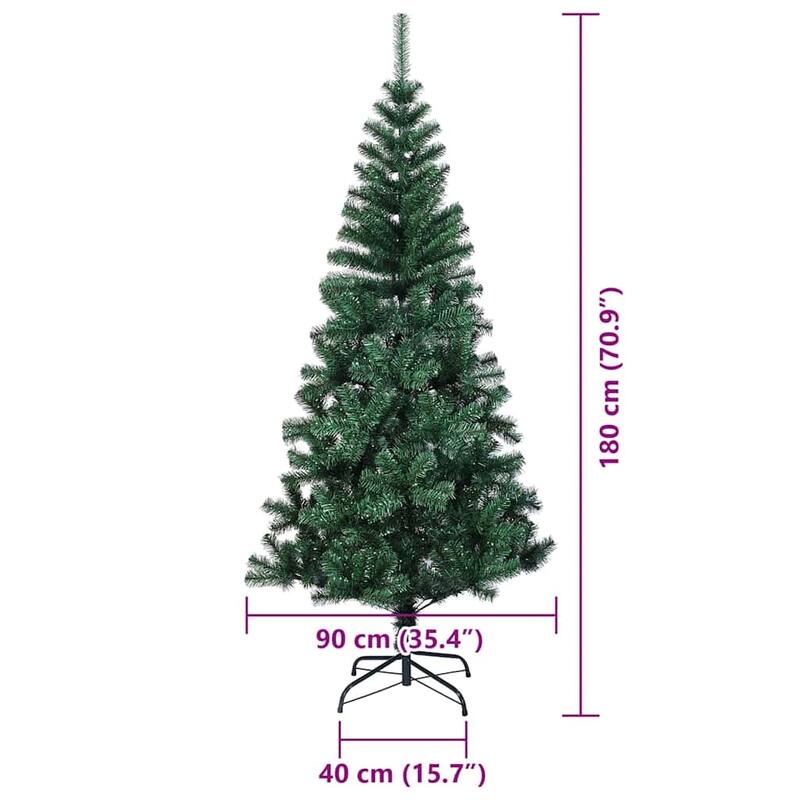 vidaXL Artificial Christmas Tree Green 70.9" PVC