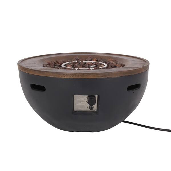 Flint Lightweight Concrete Outdoor 40K BTU Fire Pit Bowl by Christopher