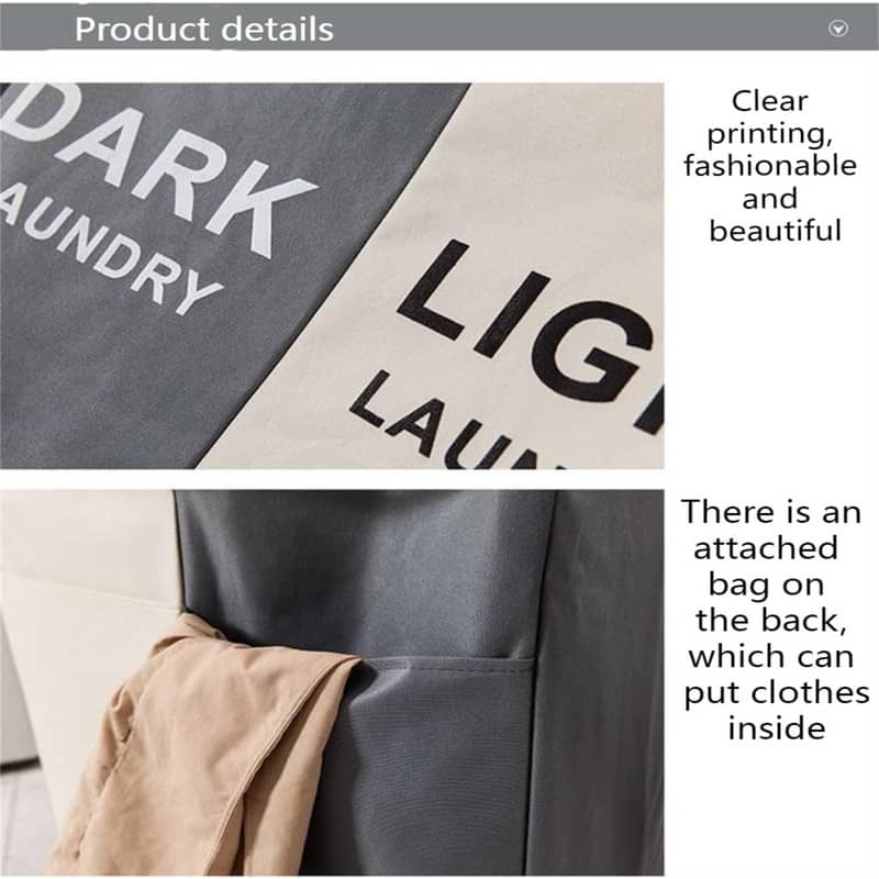 Laundry Basket 2 Section Dirty Clothes Hamper - 24"L x 16"W x 22"H
