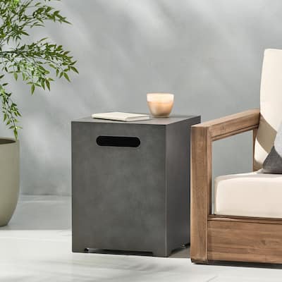 Wellington Outdoor Metal Tank Holder Side Table by Christopher Knight Home