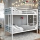 preview thumbnail 2 of 6, Able to Split Metal Twin Over Twin Bunk Bed Kids Bed with Ladder and High Guardrail