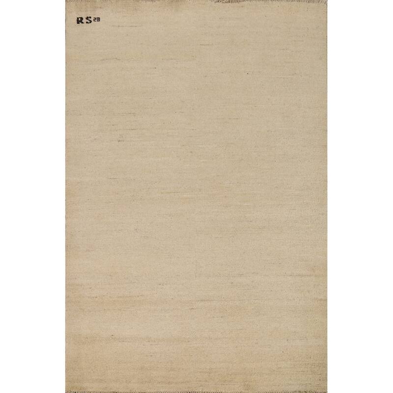 Gabbeh Oriental Foyer Rug Hand-Knotted Contemporary Wool Carpet - 3'4"x 4'10"