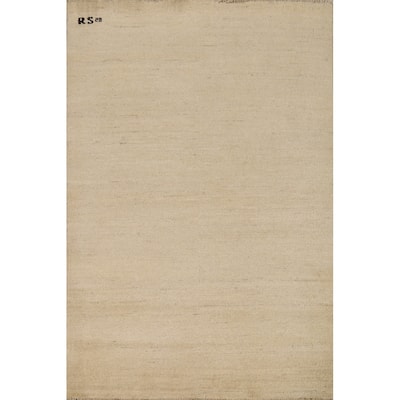 Gabbeh Oriental Foyer Rug Hand-Knotted Contemporary Wool Carpet - 3'4"x 4'10"