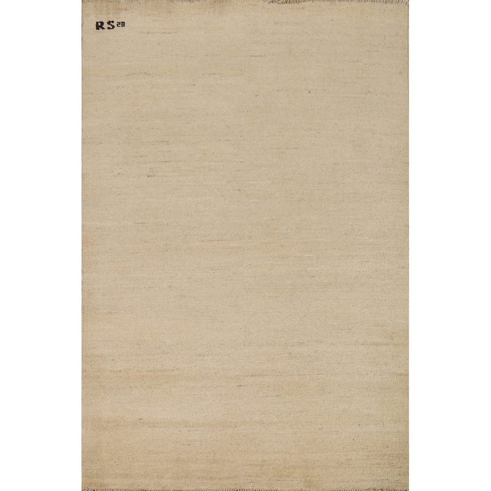 Gabbeh Oriental Foyer Rug Hand-Knotted Contemporary Wool Carpet - 3'4"x 4'10"