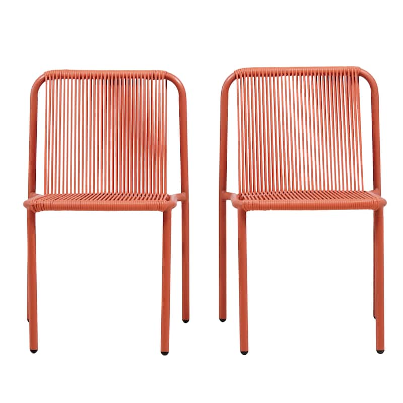 Christopher Knight Home - Burgess Space-Saving and Stylish Outdoor Stacking Dining Chairs