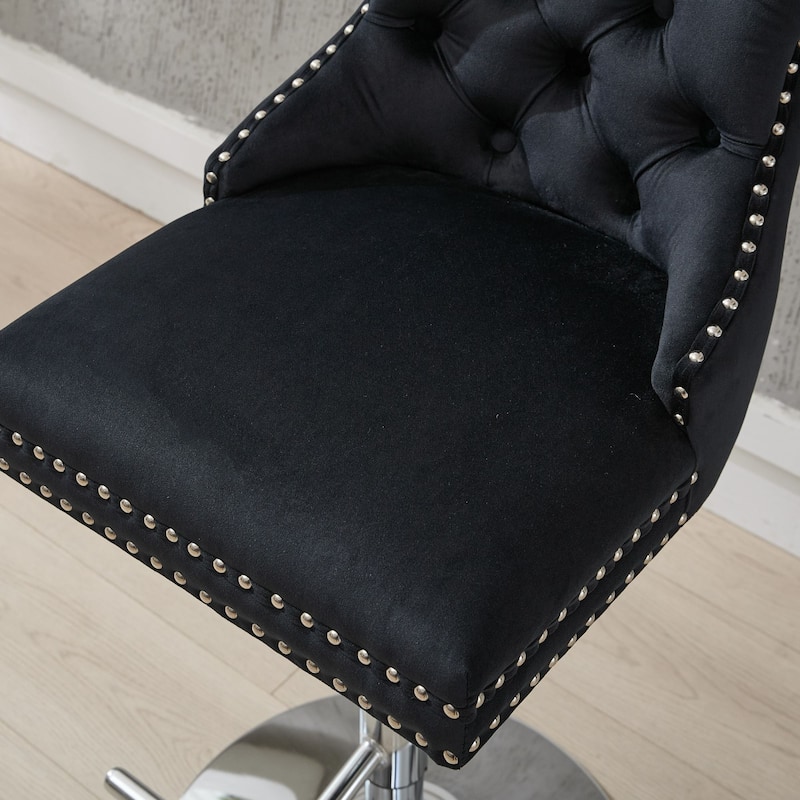 Upholstered Swivel Barstools Side Chair Set of 2
