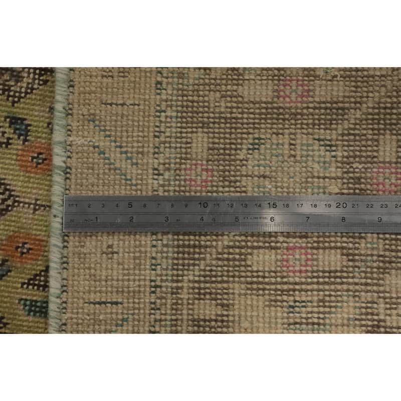 Hand Knotted Oriental 100% Wool Carpet Traditional Floral Peach Tabriz Area Rug - 9' 6'' X 6' 6''