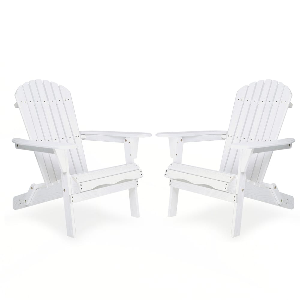 Wooden Outdoor Folding Adirondack Chair Set of 2