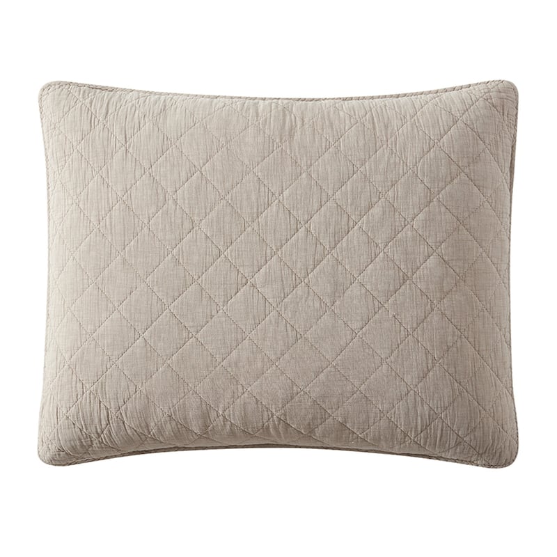 HiEnd Accents Stonewashed Cotton Gauze Traditional Style Solid Color Diamond Stitch 1 Piece Pillow Sham