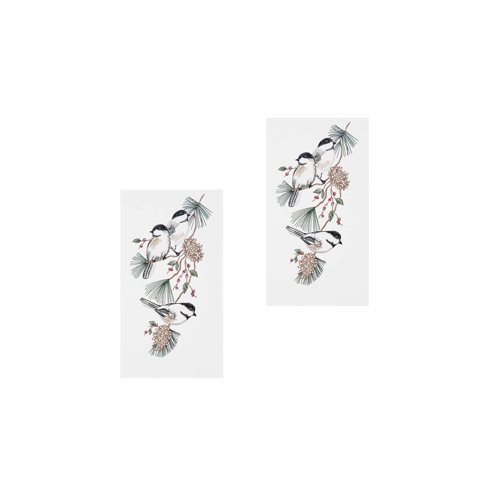 Christmas Chickadees Towel Set of 2