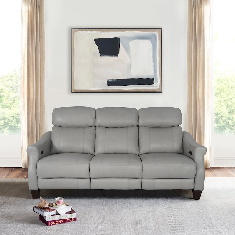 Felicity 84" Zero Gravity Leather Power Reclining Sofa with USB Ports - Silver