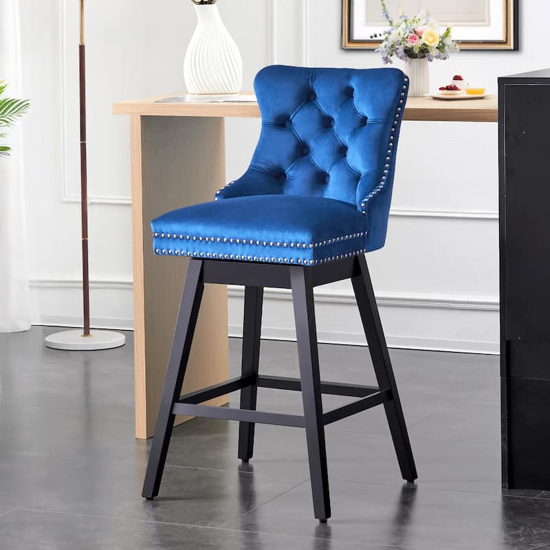26"/29" Velvet Swivel Counter and Bar Height Stools (Set of 1/2/3/4)