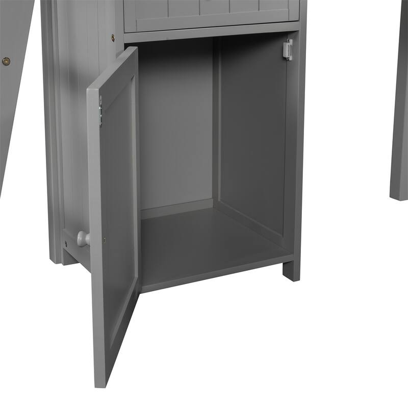 Merax Twin Loft Bed with Drawers, Cabinet, Shelves and Desk