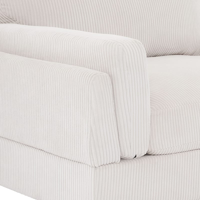 Modern 90" Loveseats Corduroy Sectional Sofa