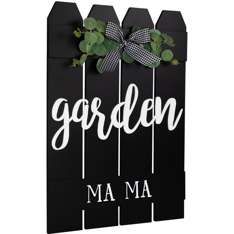 Garden Ma Ma Picket Fence Wooden Wall Sign - 19.25"