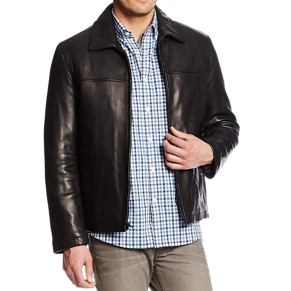 tommy hilfiger black leather jacket