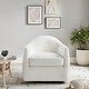 preview thumbnail 1 of 11, 33" Swivel Barrel Chair with Removable Cushion in Teddy Fleece Upholstery White