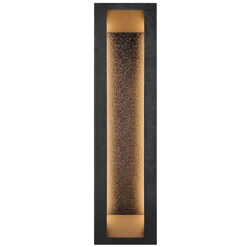 LamQee Modern Black Outdoor Wall Light Linear Textured LED Wall Sconce