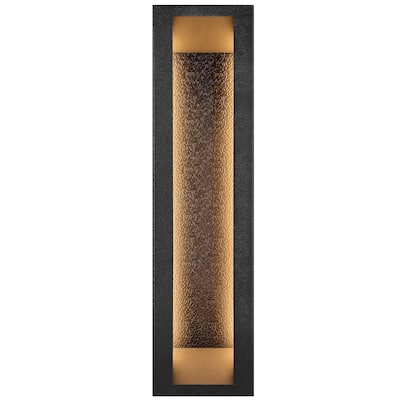 LamQee Modern Black Outdoor Wall Light Linear Textured LED Wall Sconce
