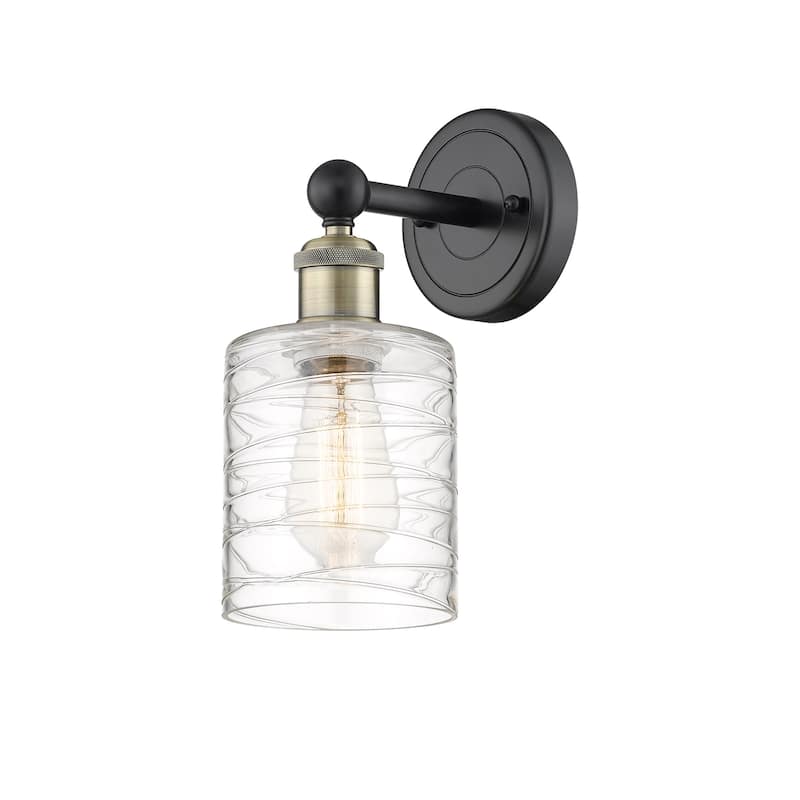 Innovations Lighting 616-1W-12-5 Cobbleskill Sconce Cobbleskill 12" - Black Antique Brass / Deco Swirl