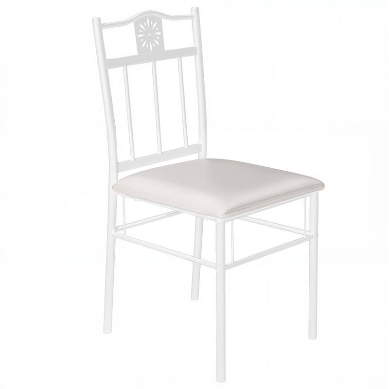 VECELO 3/5-piece Modern Dining Table and Chairs Set with PU Leather Seats Space Saving Dining Set