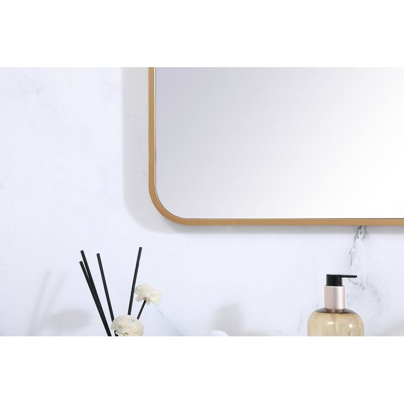 Ezra Soft Corner Metal Rectangular Mirror