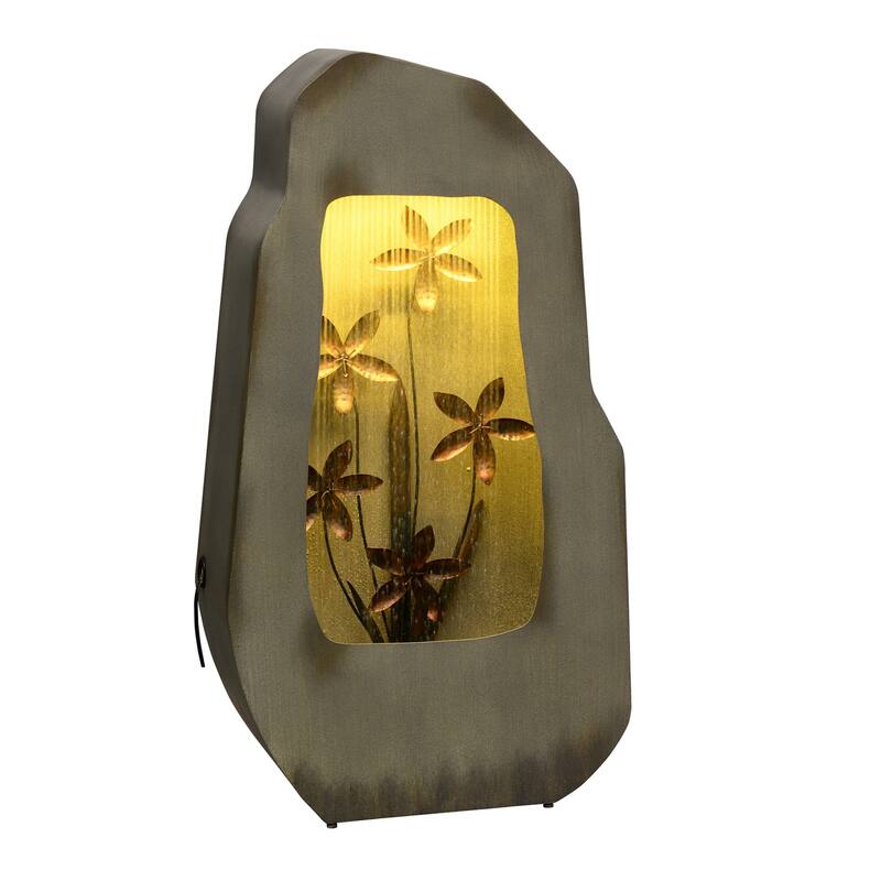LED Lighted Outdoor Garden Water Fountain - 38.5" - Warm White