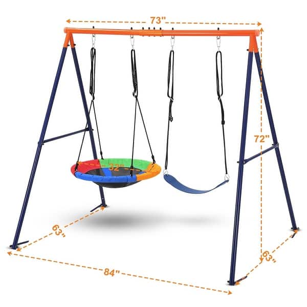 32" Saucer Swing with Stand for Kids Outdoor