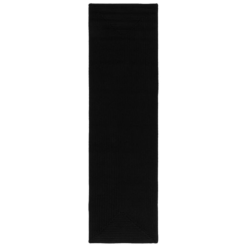 SAFAVIEH Handmade Braided Country Casual Lavada Rug - 2'3" x 8' Runner - Black - Runner