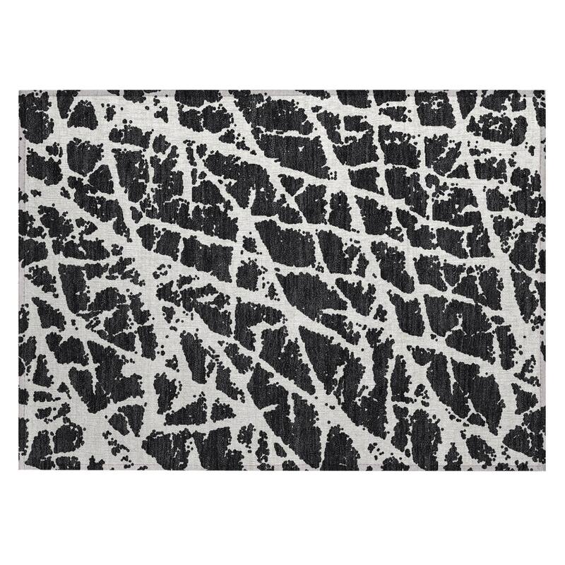 Allomi Unique Abstract Weather Resistant Timeless Fusion Outdoor Rug