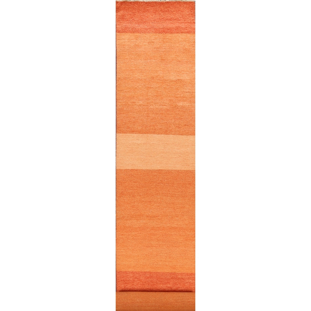 Modern Oriental Gabbeh Kashkoli Long Runner Rug Wool Handmade - 2'6" x 20'8"