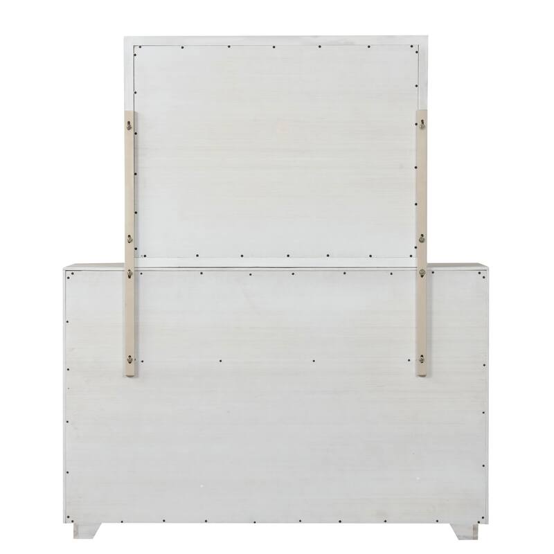 Furniture of America Argentil 2-piece Light Grey Solid Wood 6-Drawer Dresser and Mirror Set