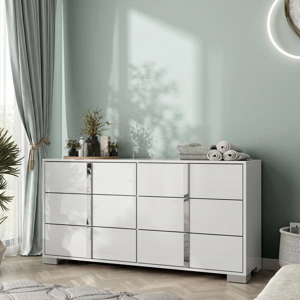 Furniture of America Erina Modern Glossy 6-Drawer Dresser - On Sale - Bed Bath & Beyond - 41168488 Furniture of America Erina Modern Glossy 6-Drawer Dresser - On Sale - Bed Bath & Beyond - 41168488