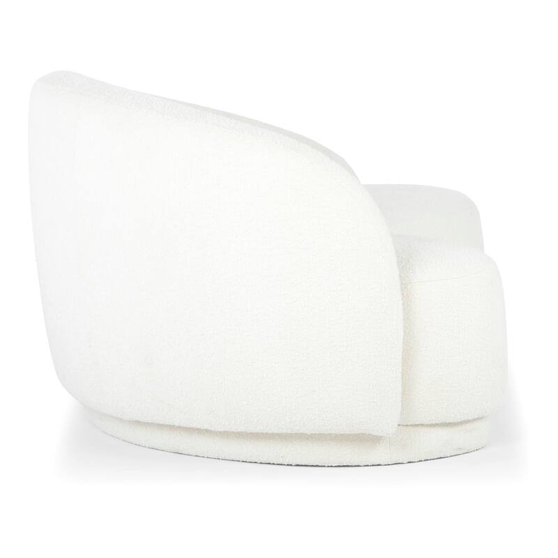 NADAAL STUDIOS Marigold - Boucle Fabric Upholstery Sofa Seats 3, Creamy White