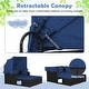 preview thumbnail 12 of 61, Outdoor Patio Daybed with Canopy and Foldable Side Trays - 65" x 60.5 x 58.5"