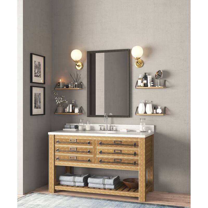 Wallniture Ponza 17inch Long, 4.5" Deep Wooden Shelves, Shelf for Kitchen