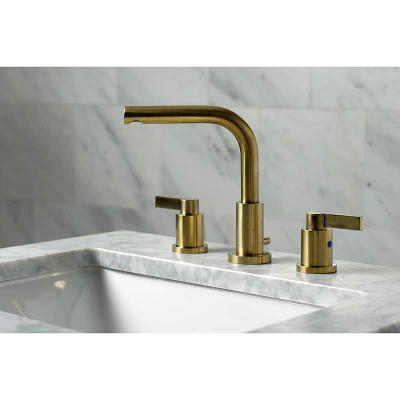 Kingston Brass NuvoFusion 8 in. Widespread Bathroom Faucet - Brushed Brass