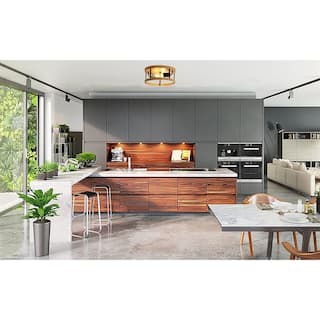 2 Light bedroom ceiling fixtures wood light bulbs metal ceiling light