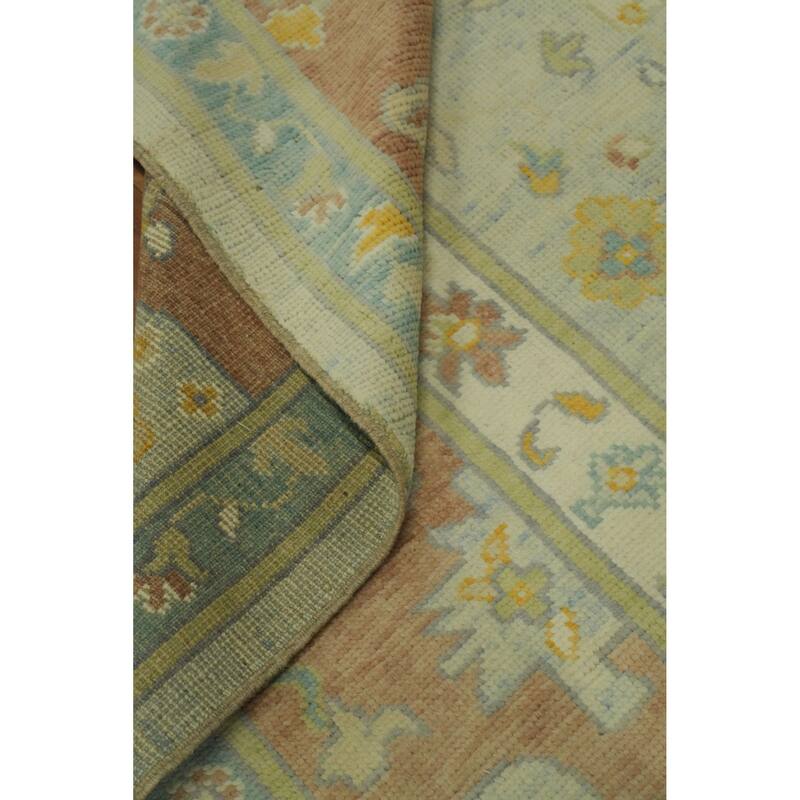 Handmade Wool Oushak Turkish Area Rug, Medallion Geometric Carpet - 10' 1'' X 8' 6''