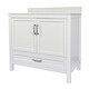preview thumbnail 133 of 146, Nevado 37" Bathroom Vanity with Cultured Marble Vanity Top Sink in White with White Basin