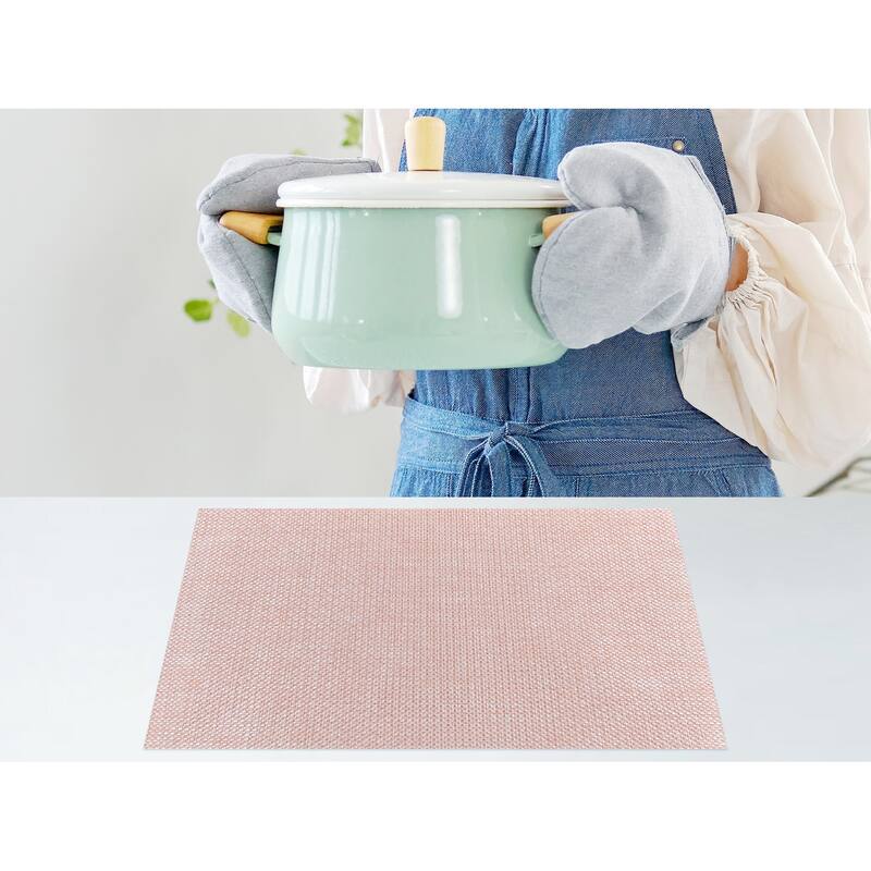 Placemats Set of 6 PVC Placemats for Dining Table Decor Indoor Outdoor Kitchen Table Mat Wipe Clean - 18*12in