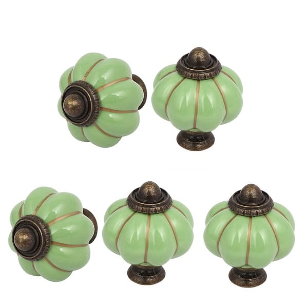 Shop Ceramic Pumpkin Shape Knob Cabinet Drawer Handle Pull Green