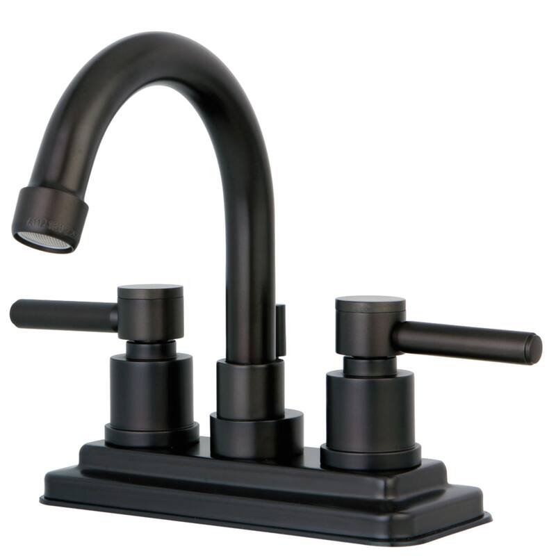 Kingston Brass Concord Two-Handle 3-Hole Deck Mount 4" Centerset Bathroom Faucet with Brass Pop-Up - Oil Rubbed Bronze