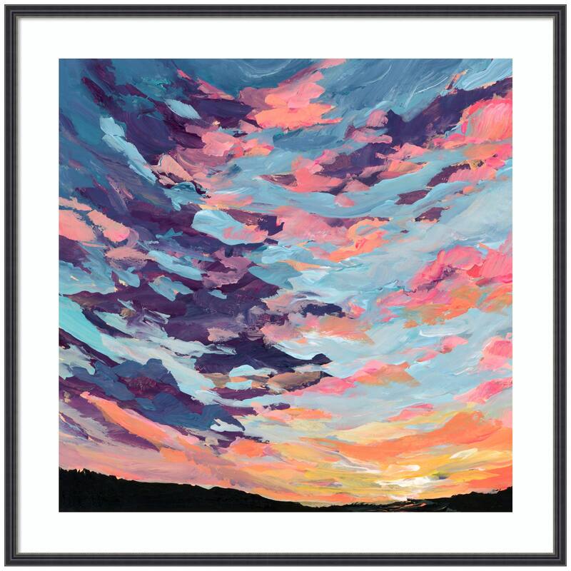 Kate and Laurel Framed Art Sunset Study by Emily Kenney - 33x33 - Black
