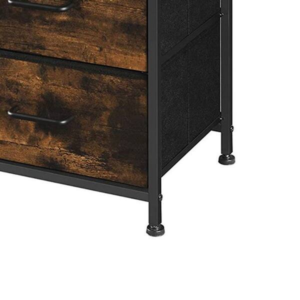 36 Inch Tall Dresser Chest, 8 Drawers, Black Handles, Rustic Brown Finish -  Bed Bath & Beyond - 40693244