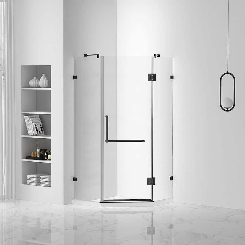 Fine Fixtures Shower Enclosure Neo Angle Frameless Tempered Glass