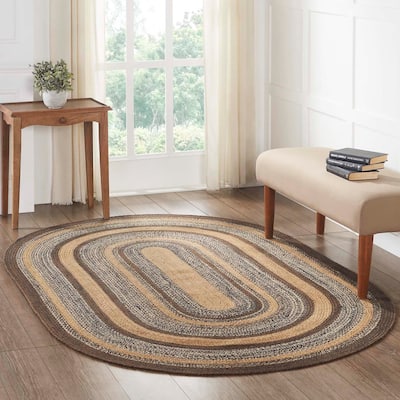 Espresso Jute Rug Oval w/ Pad 60x96 - 5' x 8' Oval