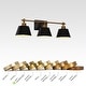 preview thumbnail 9 of 29, Modern Farmhouse Black Gold 3-Light Bathroom Vanity Lights Dimmable Wall Sconces