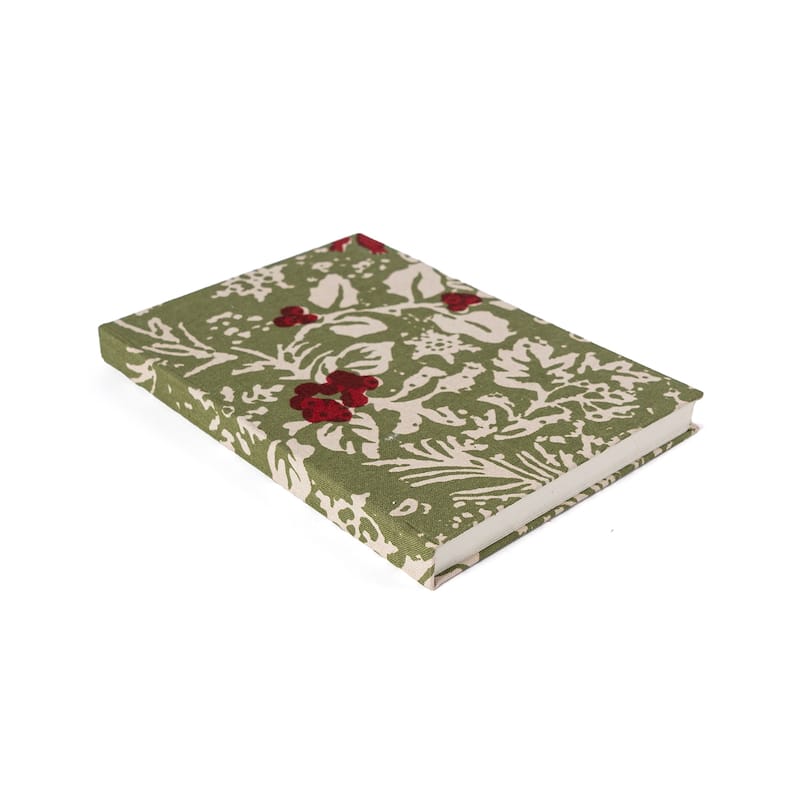 Couleur Nature Baies De houx Journal - Red & Green - 5" x 7" x 1" - 5" x 7" x 1" - Red, Green - Cotton/Paper
