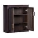 preview thumbnail 12 of 44, Teamson Home Hatteras 22 in. W 2-Door Wall Cabinet with Rattan Inlay Doors, Bathroom Wall Storage, Small Bathroom Organizer